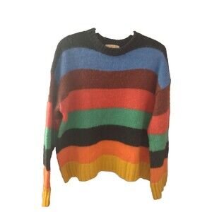 Urban Outfitters Striped Sweater Multicolor Rainbow Knit Casual Pullover Sz Sm